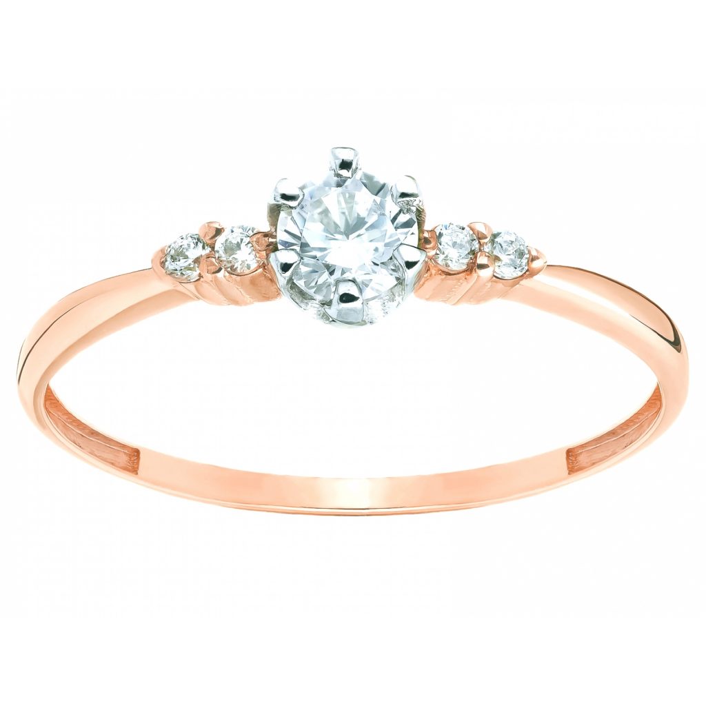pierścionek zaręczynowy z różowego złota